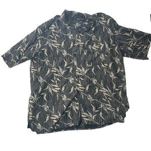 Bobby Chan  100% Silk Black Hawaiian Style Shirt